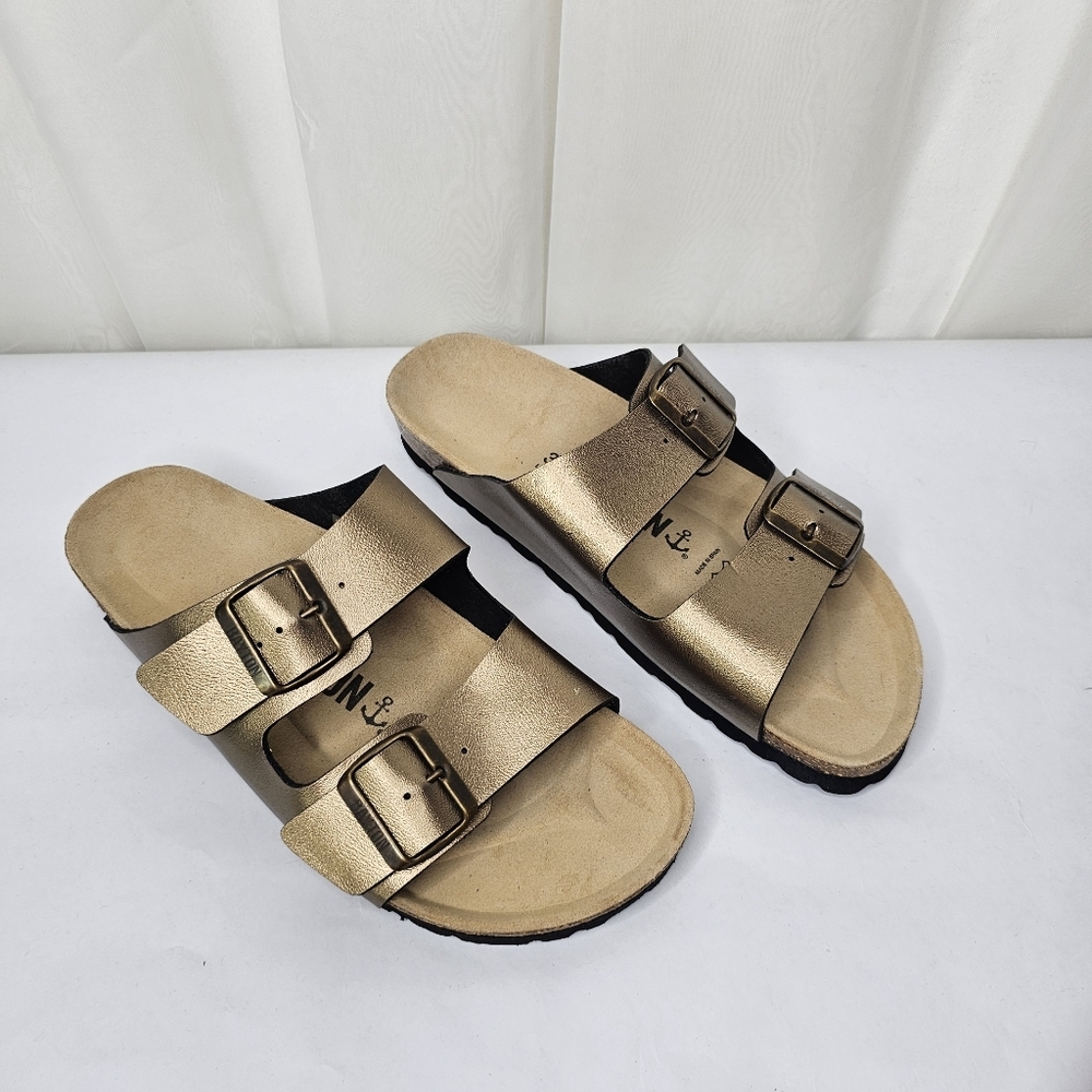 Bayton Klapki Atlas Metallic Bronze Sandal Slide Size 38